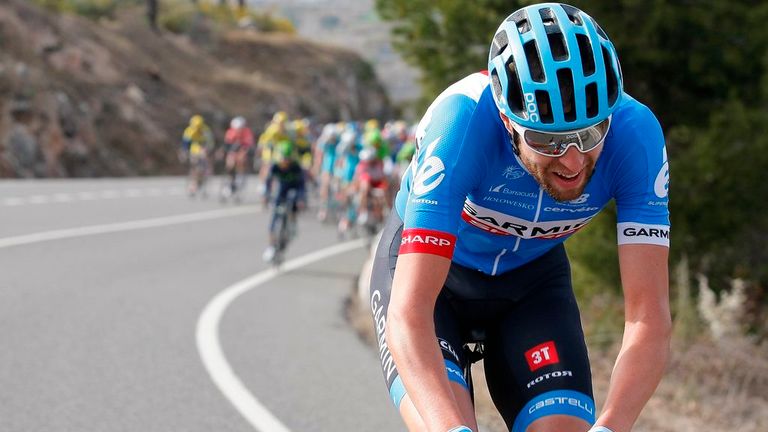 Ryder Hesjedal attacks during Stage Five of the 2014 Tour of Catalonia