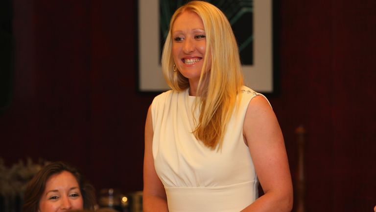 BUENOS AIRES, ARGENTINA - APRIL 18:  Elena Baltacha of Great Britain is introduced by Judy Murray, captain of Great Britain during previews ahead of the Fe