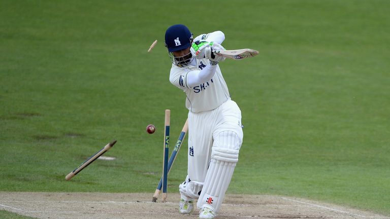 Warwickshire batsman Varun Chopra in action against Yorkshire in the County Championship. Headingley, May 12 2014.