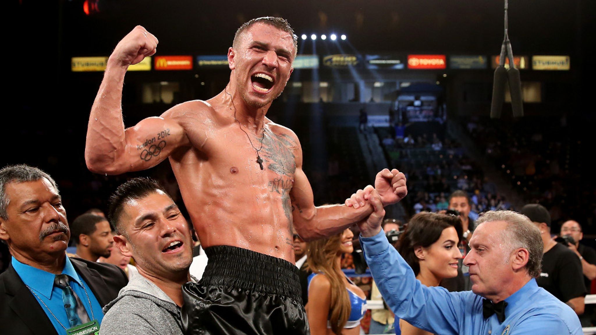 Double Olympic champion Vasyl Lomachenko wins world title in third pro fight  | Boxing News | Sky Sports