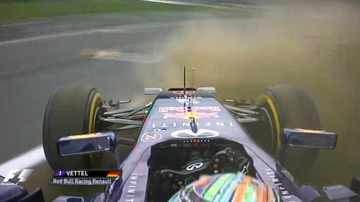 Sebastian Vettel spins