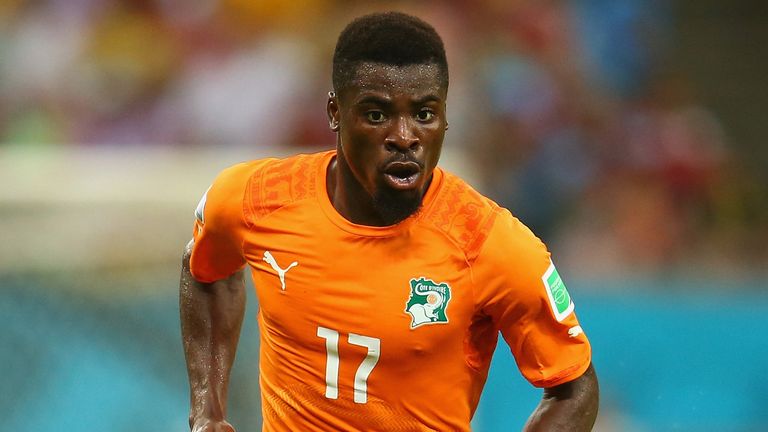 Serge Aurier of the Ivory Coast during the 2014 FIFA World Cup Brazil Group C match  between the Ivory Coast and Japan 
