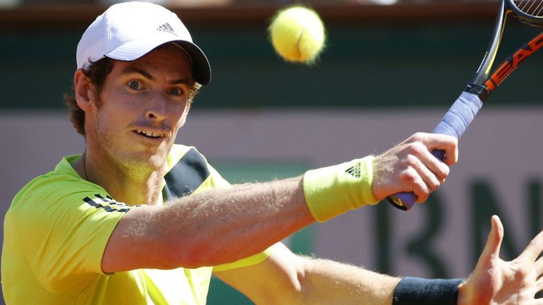 - Great Britains Andy Murray hits a return to Spains Rafael Nadal during their French Open semi-final match at Roland Garros