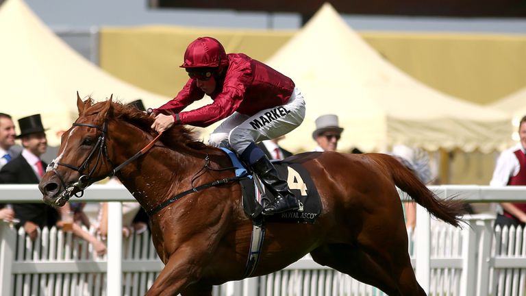 Eagle Top goes clear to win at Royal Ascot.