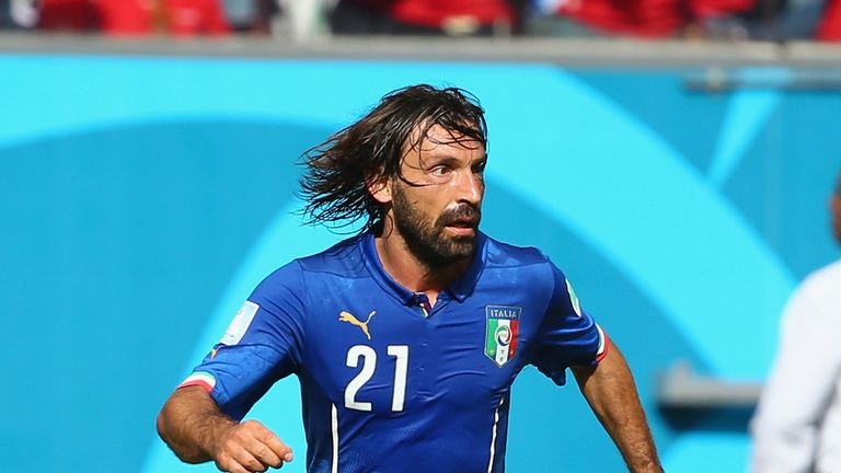 Andrea Pirlo of Italy controls the ball during the 2014 FIFA World Cup Brazil Group D match between Italy and Costa Rica