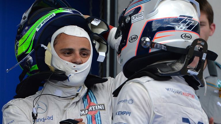 Felipe Massa congratulates Valtteri Bottas