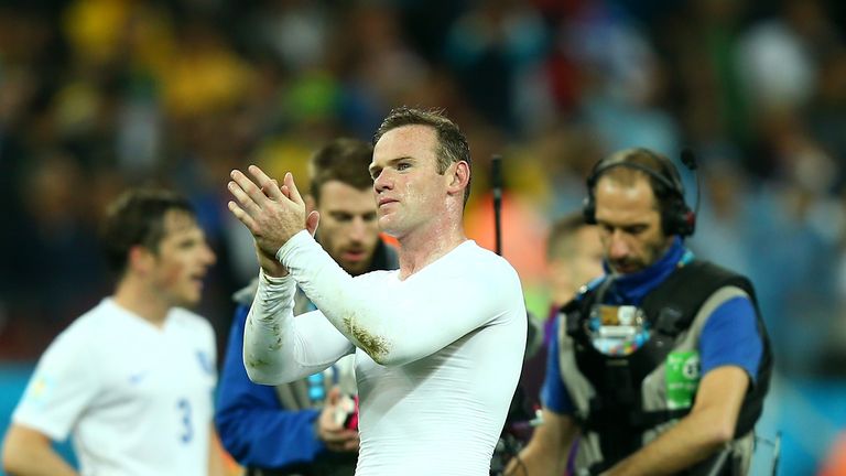 SAO PAULO, BRAZIL - JUNE 19: Wayne Rooney  of England acknowledges fans after 2-1 defeat to Urugay in 2014 FIFA World Cup Brazil Group D match