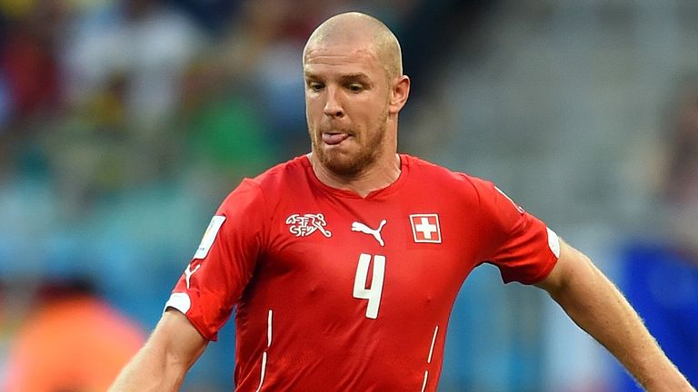  Philippe Senderos of Switzerland controls the ball during the 2014 FIFA World Cup Brazil Group E match between Switzerland and France