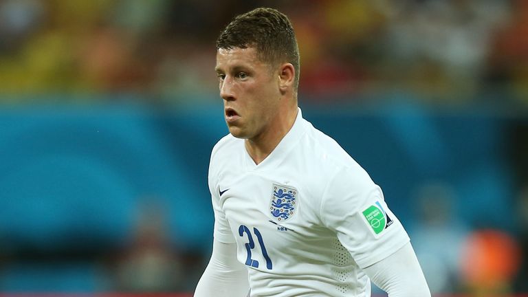 Ross Barkley of England controls the ball during the 2014 FIFA World Cup Brazil Group D match between England and Italy at Arena Amazonian