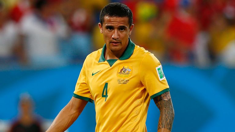 Tim Cahill of Australia looks on during the 2014 FIFA World Cup Brazil Group B match between Chile and Australia at Arena Pantan
