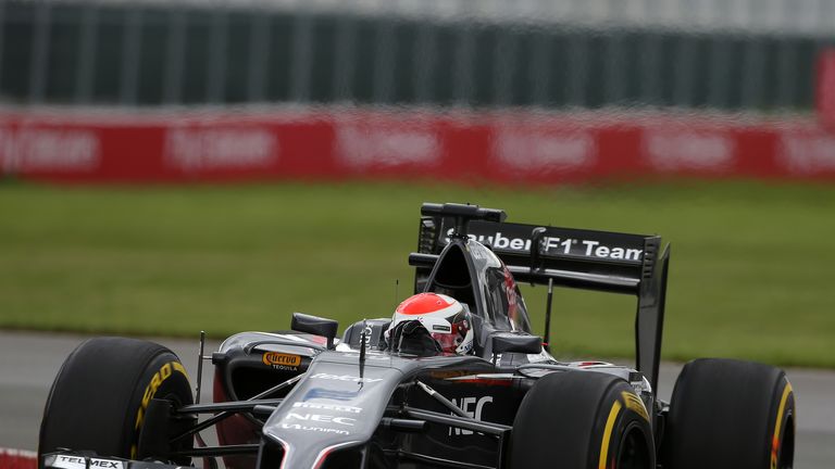 Adrian Sutil gets a wheel in the air