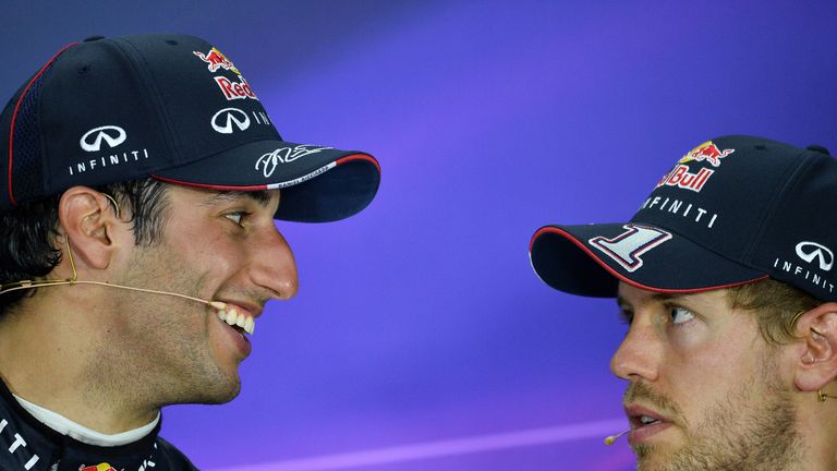 Daniel Ricciardo and Sebastian Vettel