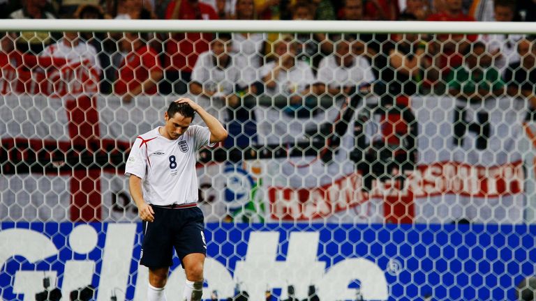 Frank Lampard misses his penalty against Portugal at World Cup 2006
