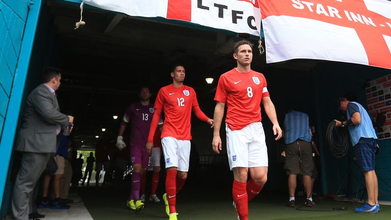 England captain Frank Lampard walks out of the tunnel for the second half
