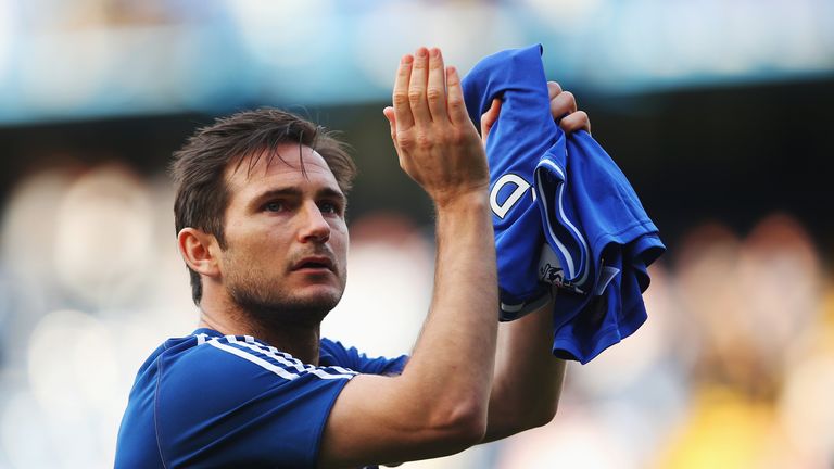 Frank Lampard salutes the fans after his final game against Norwich City