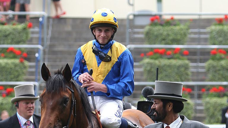Ryan Moore is all smiles on his return to the winners enclosure