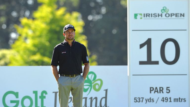 Graeme McDowell of Ireland look on at the 10th tee during the Pro-Am day at the Irish Open at Fota Island resort