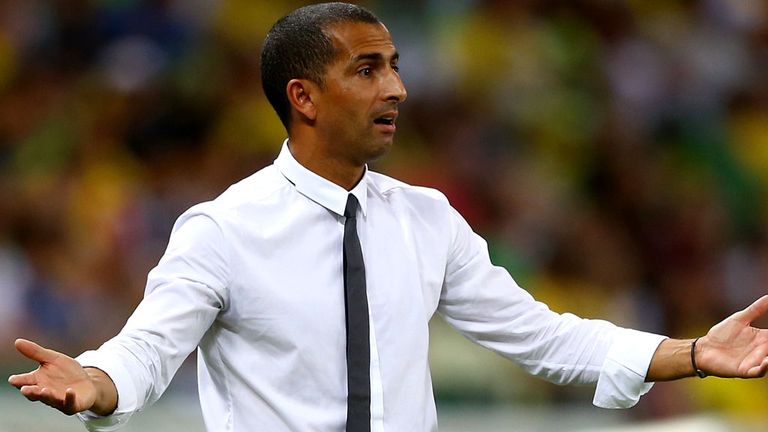 Ivory Coast coach Sabri Lamouchi during their Group C match against Greece on Tuesday