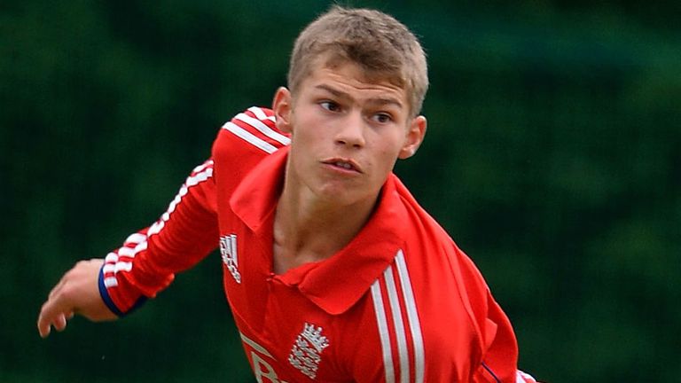 Karl Carver of England in action during the Under 19 International Tri-series match between England and Pakistan