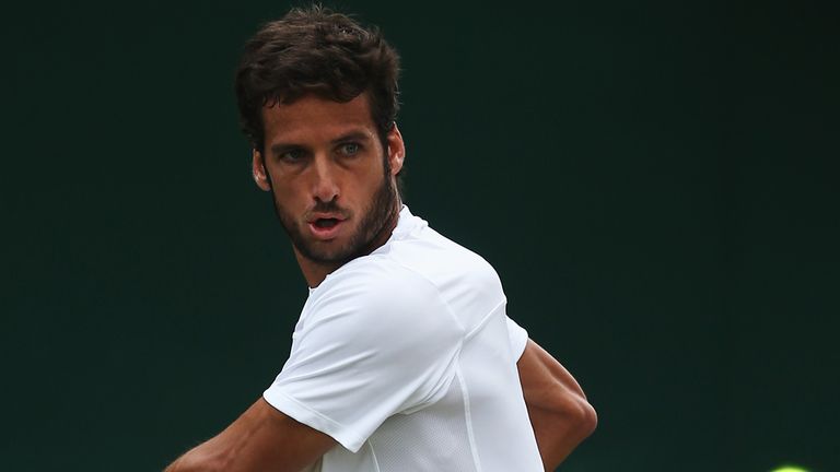 LONDON, ENGLAND - JUNE 27:  Feliciano Lopez of Spain during his Gentlemen's Singles second round match against Ante Pavic of Croatia on day five of the Wim