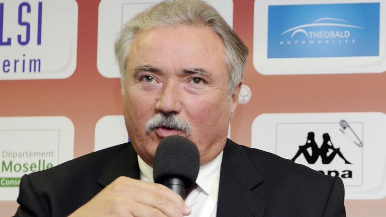 FC Metz' president Bernard Serin gives a press conference