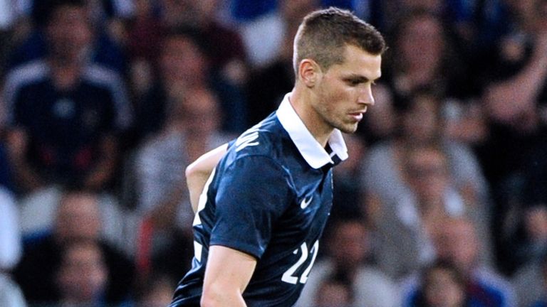 France's midfielder Morgan Schneiderlin competes during the friendly football match between France and Jamaica