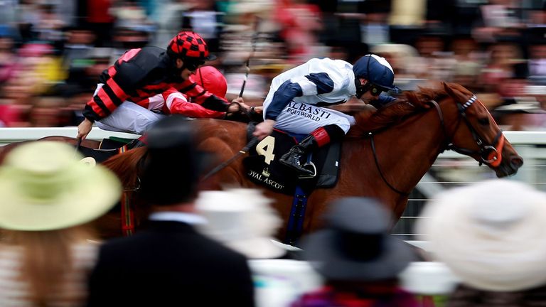 Anthem Alexander ridden by Pat Smullen on their way to victory in the Queen Mary Stakes