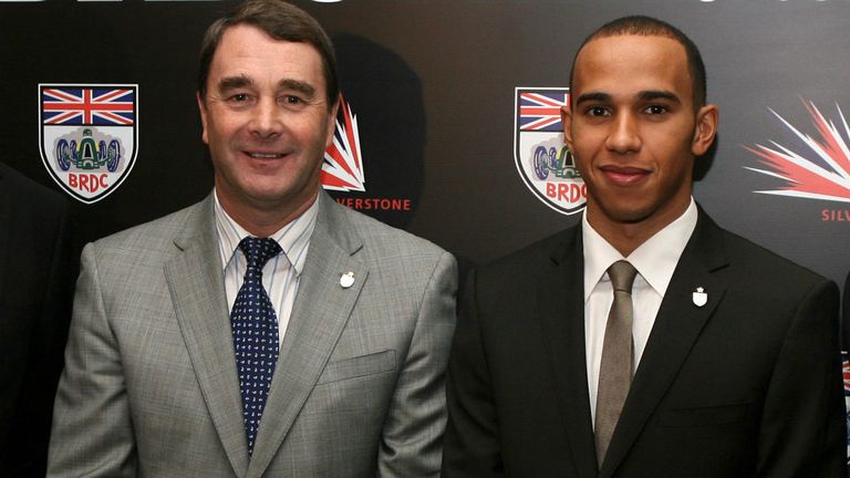 British World Champions Nigel Mansell and Lewis Hamilton