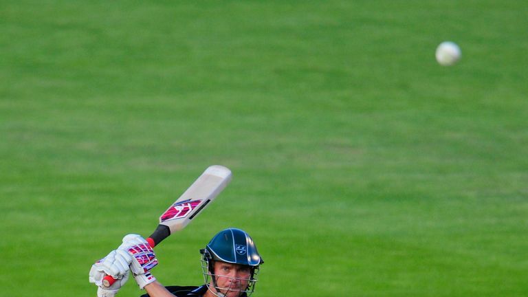 CARDIFF, WALES - JULY 23:  Royals batsman Gareth Andrew hits out during the Friends Life T20 match between Glamorgan Dragons and Worcestershire Royals at S