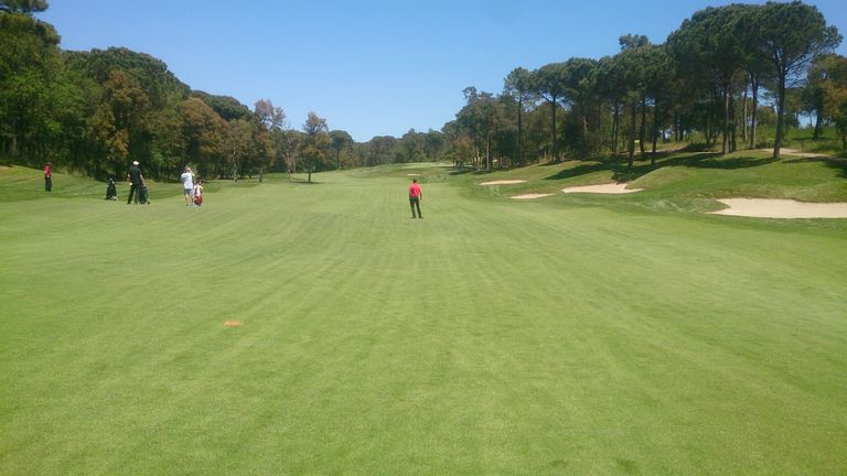 Ross Fisher on the fairway during the Open de Espana Pro-Am at PGA Catalunya