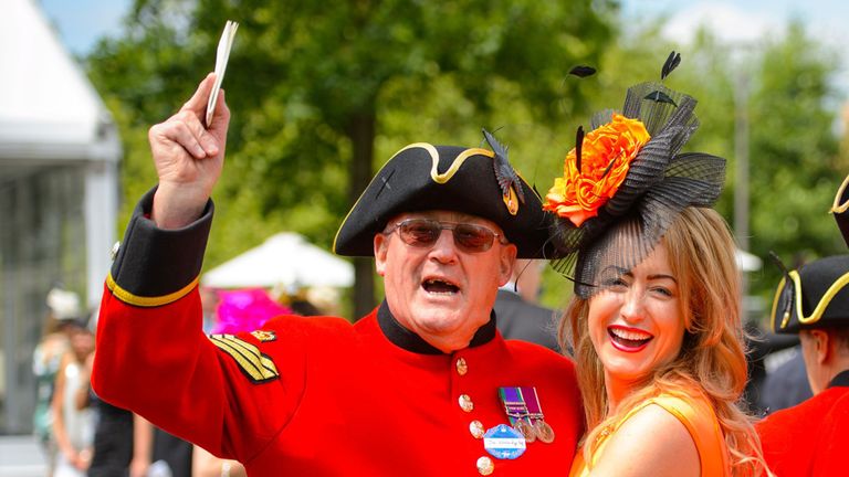 The Chelsea Pensioners were on parade at Ascot