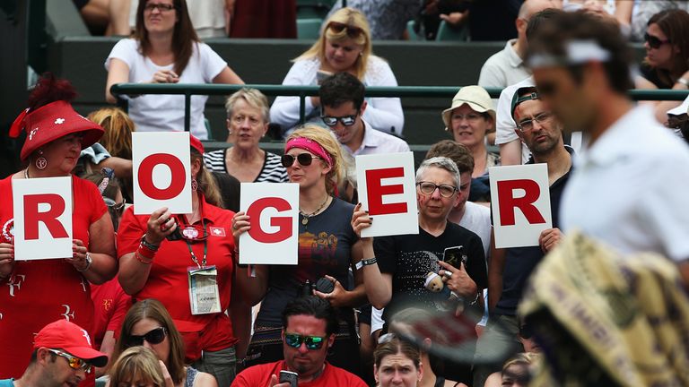Roger Federer fans at Wimbledon