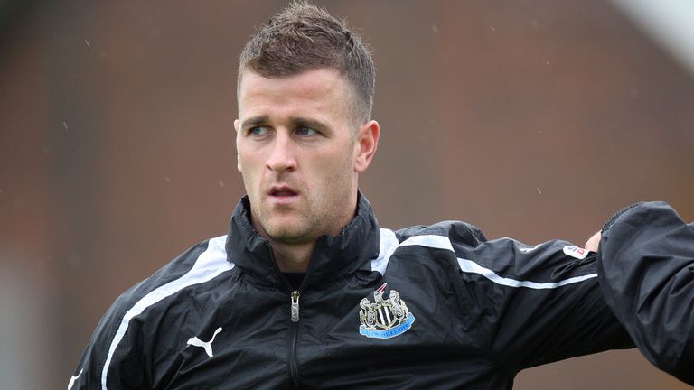 NEWCASTLE, ENGLAND - AUGUST 29 : Ryan Taylor during a Newcastle United training session at The Little Benton training ground