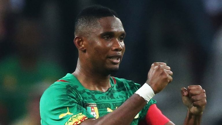 Samuel Eto'o leads the line for Cameroon