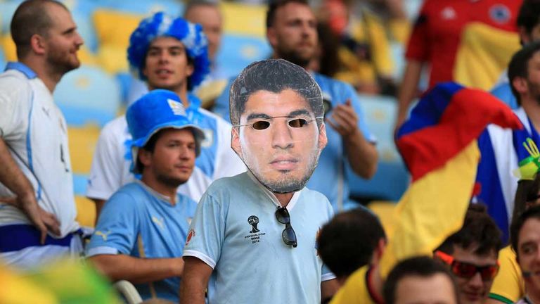 Luis Suarez mask - Uruguay v Colombia