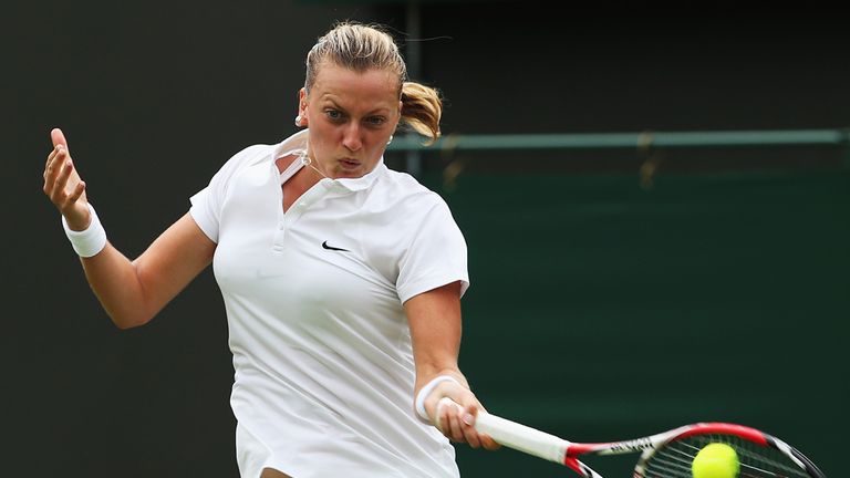 Petra Kvitova in action in Wimbledon first round 2014