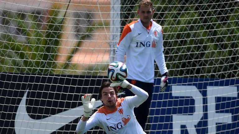 Tim Krul in World Cup training for Holland