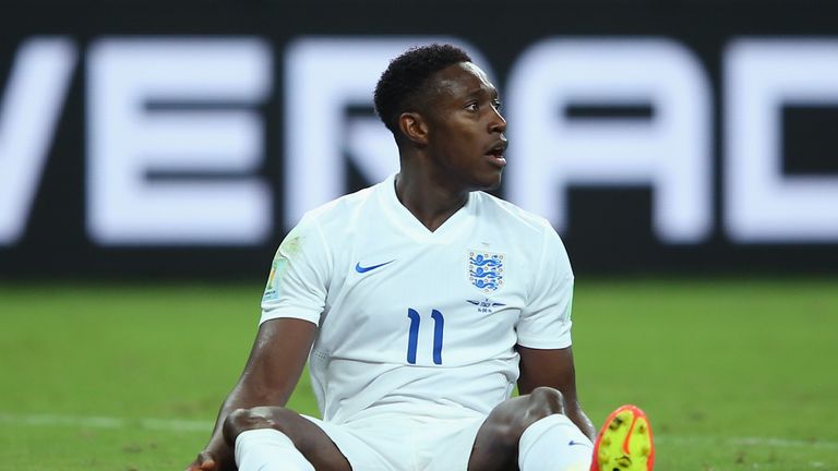 Danny Welbeck of England looks on during the 2014 FIFA World Cup Brazil Group D match between England and Italy