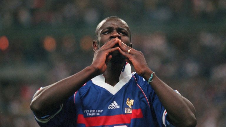Lilian Thuram celebrates sending France to the World Cup final