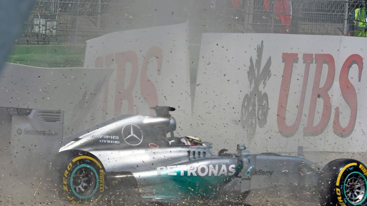 Lewis Hamilton crashes out