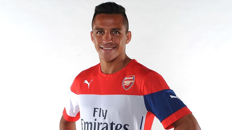 Arsenal unveil new signing Alexis Sanchez at The Arsenal training ground, St Albans on July 10, 2014 in London, England. Photo by Stuart MacFarlane/Arsenal FC via Getty Images