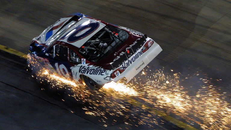 Sparks flew for Johnny Benson and his Valvoline Pontiac at the 2001 Sharpie 500