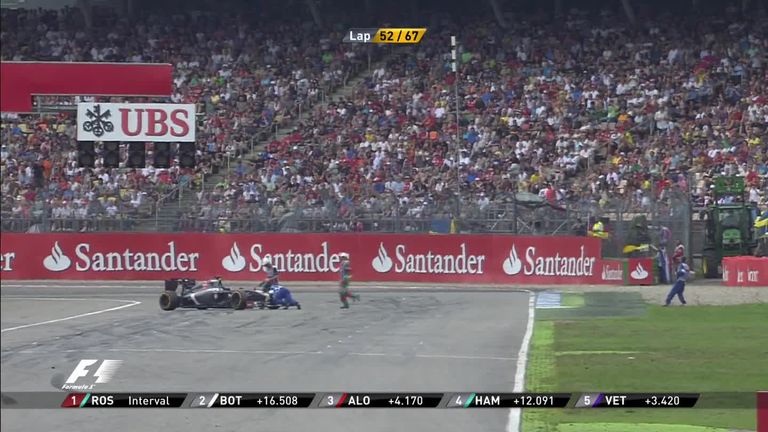 Marshals run out on track at German GP