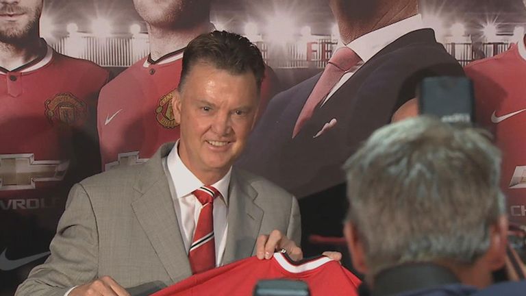 Louis van Gaal: Held his first press conference as the new manager of Man United
