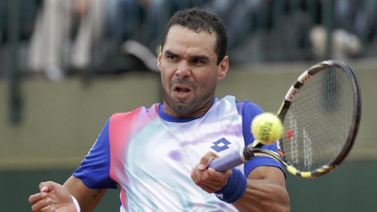 Colombia's Alejandro Falla plays at the French Open in 2014
