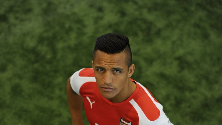 Arsenal unveil new signing Alexis Sanchez at The Arsenal training ground, St Albans (Photo by Stuart MacFarlane/Arsenal FC via Getty Images)