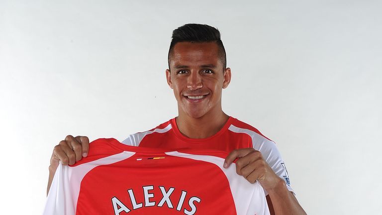 Arsenal unveil new signing Alexis Sanchez at The Arsenal training ground, St Albans (Photo by Stuart MacFarlane/Arsenal FC via Getty Images)