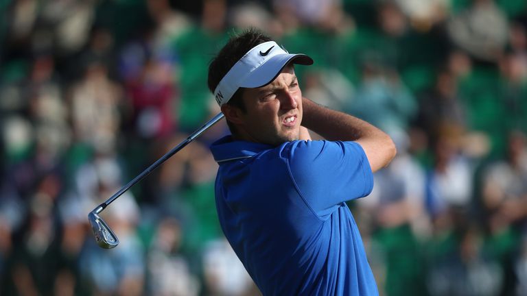 Ashley Chesters hits his tee shot on the fourth hole during the first round of The 143rd Open Championship 