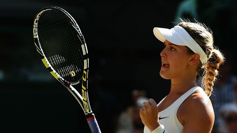 Bouchard went on to claim the first set tie-break and stepped up a level for the second set