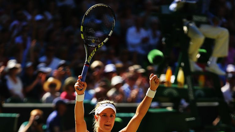 ...But it was not enough to prevent Bouchard to racing to a 6-2 second set triumph